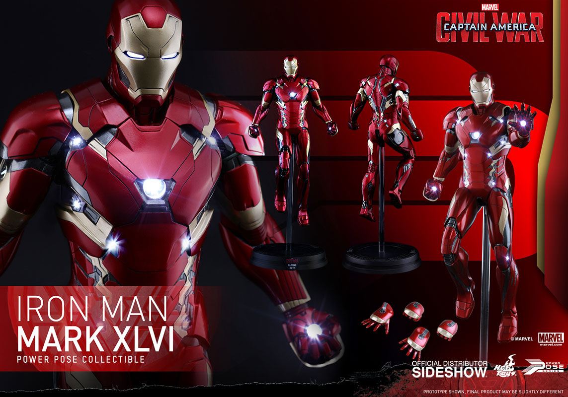 Captain America Civil War Power Pose Series Actionfigur 1/6 Iron Man Mark XLVI 31 cm