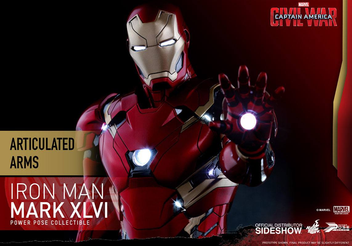 Captain America Civil War Power Pose Series Actionfigur 1/6 Iron Man Mark XLVI 31 cm