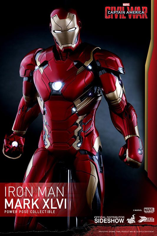Captain America Civil War Power Pose Series Actionfigur 1/6 Iron Man Mark XLVI 31 cm